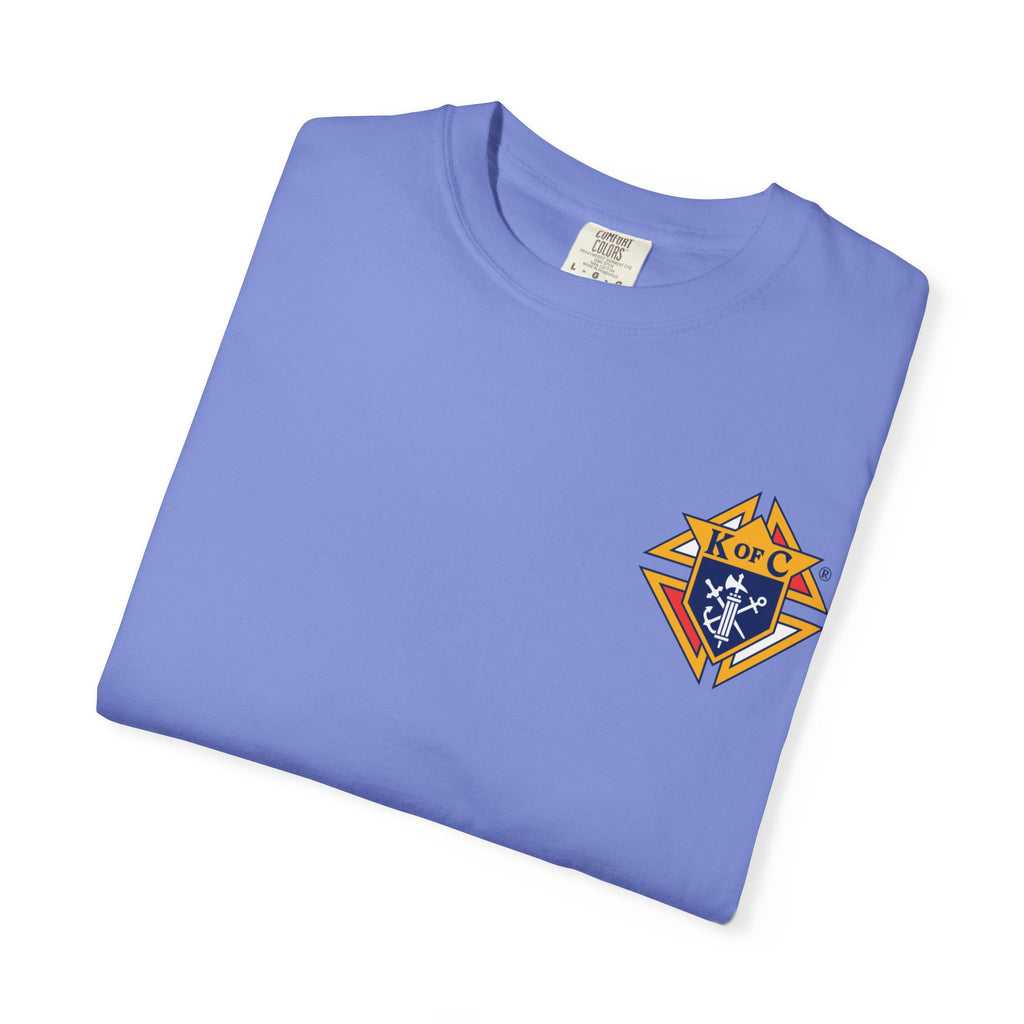 (Comfort Colors) 4th Degree Knights of Columbus Full Color Logo Front, Back Left Sleeve