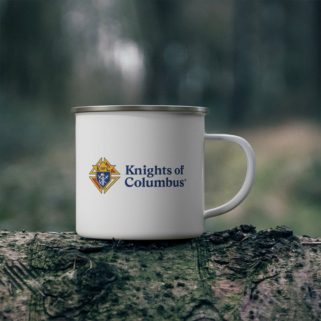 Knights of Columbus Enamel Camping Mug — Two Logo Mug 12oz