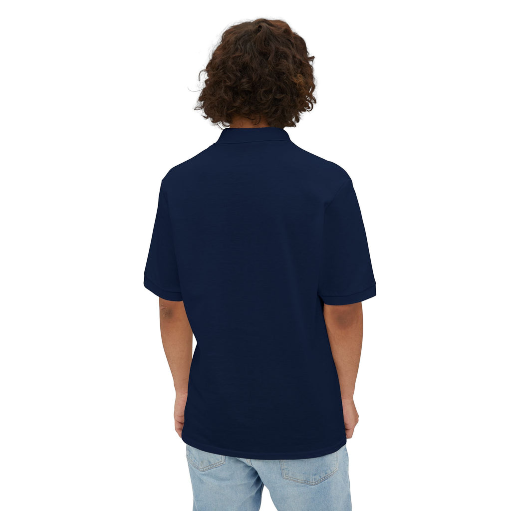 Jerzees Men's Polo Shirt with Fire Department Patch Chest Logo Only